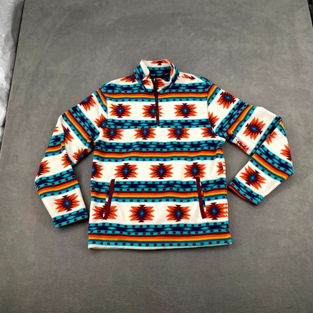 Wonder Nation Sweatshirt Boys 2XL(18) Multicolor Aztec Print Fleece Quarter Zip